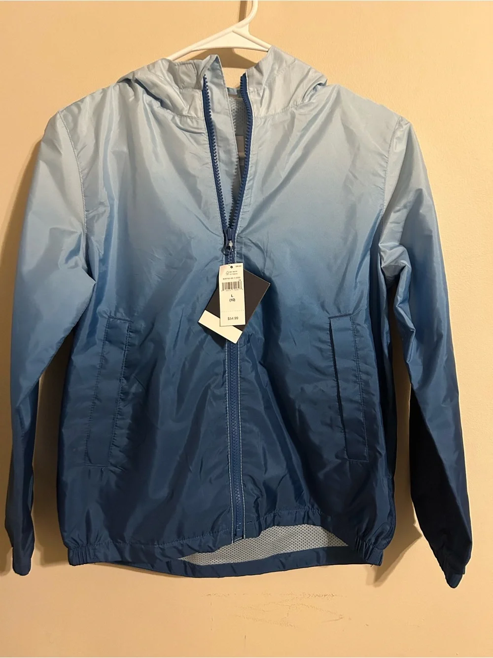 Light to Deep Blue Ombre water resistant jacket